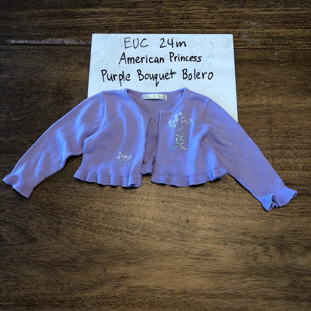 VGUC 24 m Purple Bolero Knit Sweater